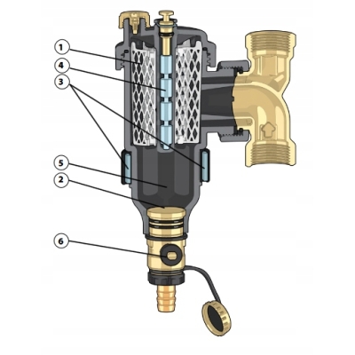 CALEFFI Separator zanieczyszczeń DIRTMAGPRO 1''
